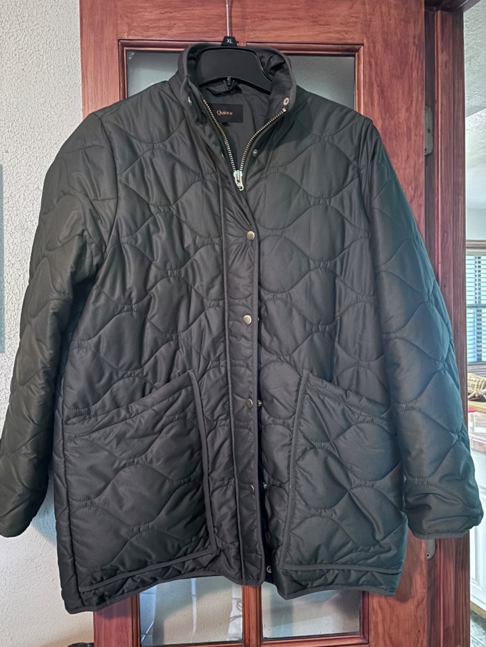 Quince Featherless Quilted Long Puffer Jacket Size Large - Picture 2 of 6